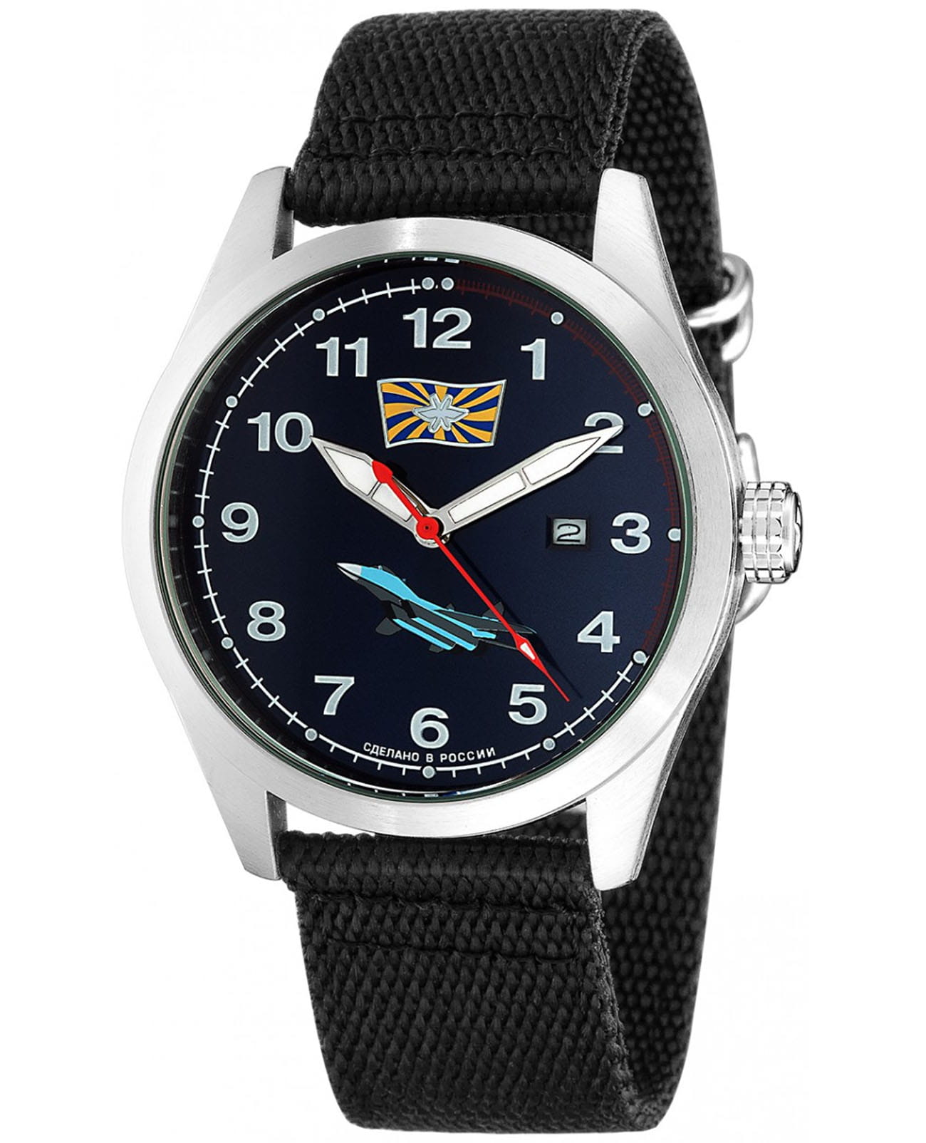 Спецназ Спецназ Атака С2861340-2115-09  С2861340-2115-09 кварцевые мужские часы зеленый циферблат, браслет тканевый — вид спереди